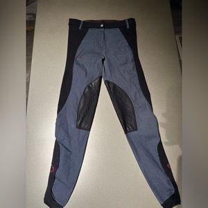 Cavalleria Toscana Denim and Black breeches knee patch back pocket size 28